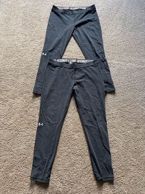 Under Armour Black Womens Performance Leggings with Branded Waistband